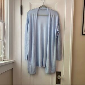 Loft lightweight duster cardigan sweater sky blue ribbed XL
